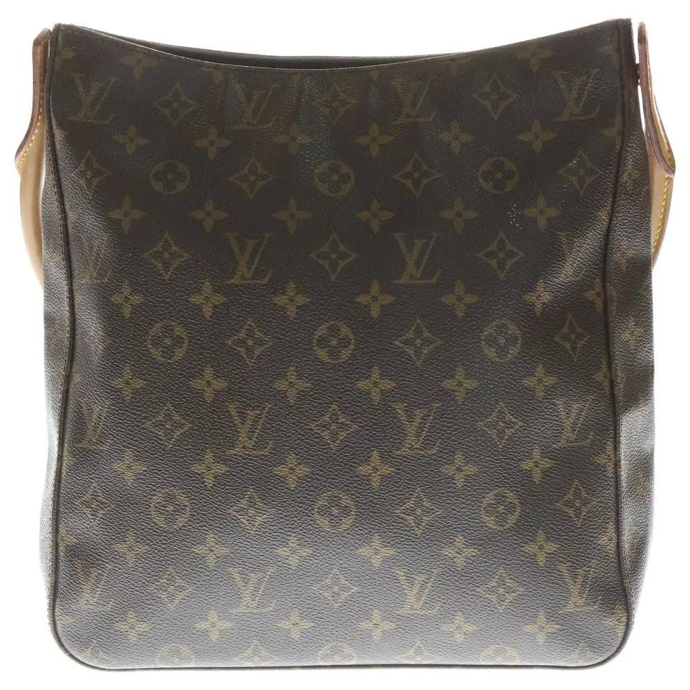 LOUIS VUITTON Monogram Looping Handbag Tote Bag Brown Leather